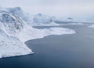 Fig.1 Arriving to Nuuk in April, view from the plane.